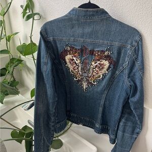Harley-Davidson Blue Jean Jacket with Embroidered Design